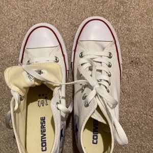 Converse platform white tennis shoes